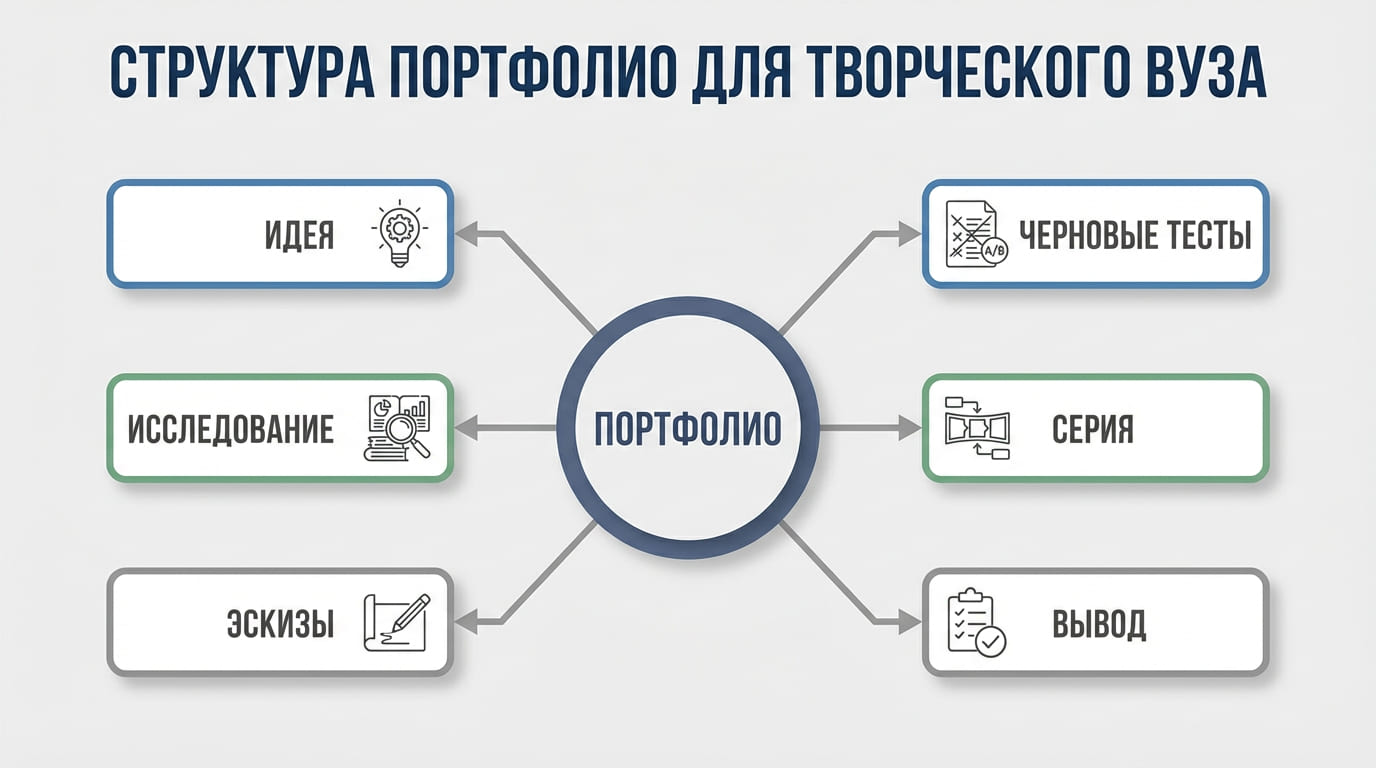 структура портфолио для творческого вуза